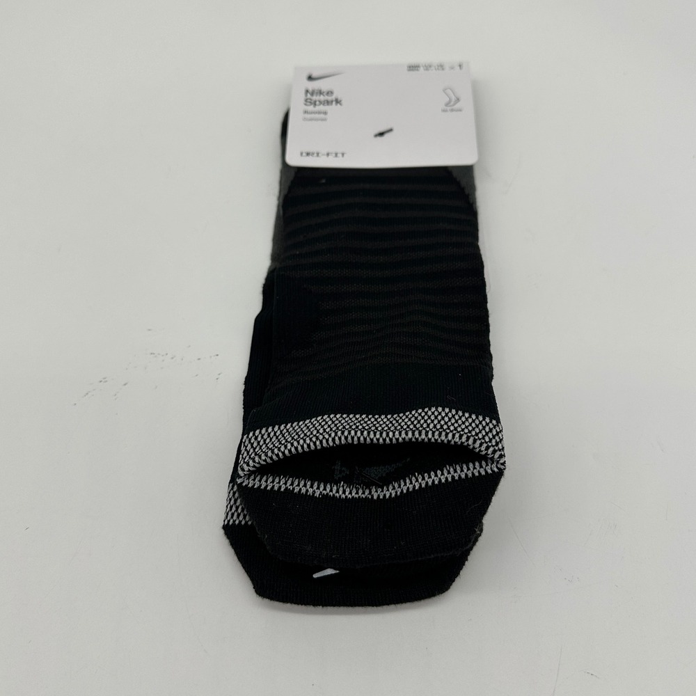 Nike Spark Dri-Fit Socks Running Unisex Mens 10-11.5  Womens 11.5-13 Black NEW‎